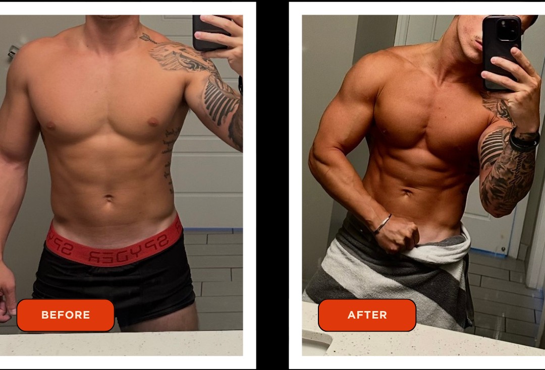 Steve's transformation, before and after